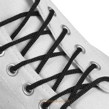 Шнурки для обуви, круглые, d = 3 мм, 70 см, фасовка 25 шт, цвет чёрный
