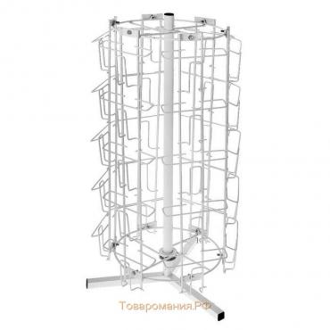 Стойка вращающаяся для открыток, настольная, 30 карманов А5, 40×40×80 см, цвет белый