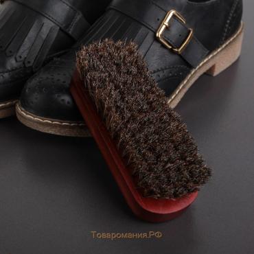 Щётка для обуви с конским волосом, 13×5×4 см