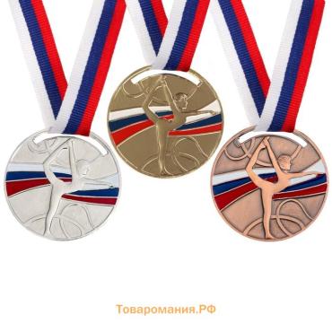 Медаль золото «Гимнастика», d=5 см, с лентой