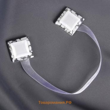 Подхват для штор «Квадрат», 3.5×3.5 см, белый