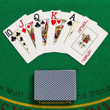 Карты игральные пластиковые, колода 54 шт., 9×6.6 см, синяя рубашка
