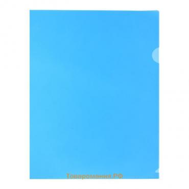 Папка-уголок А4, 180 мкм, Calligrata, прозрачная, синяя