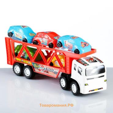 Автовоз «Большой транспорт», 32 см, 5 машинок, МИКС