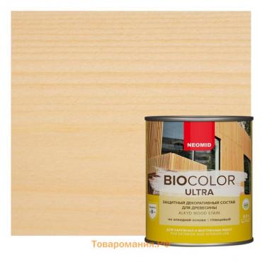 Защитный декоративный состав для древесины NEOMID BioColor ULTRA бесцветный глянцевый 2,7л