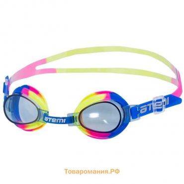 Очки для плавания Atemi S302, детские, PVC/силикон, цвет синий/жёлтый/розовый