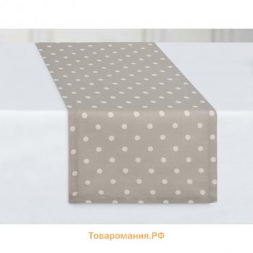 Дорожка столовая Grey polka dot, размер 40х140 см, цвет серый
