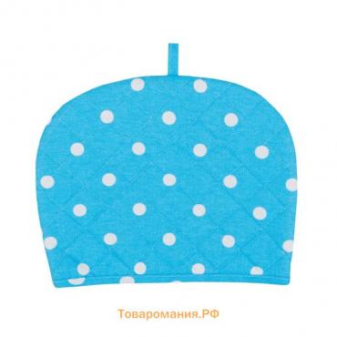 Чехол на чайник Blue polka dot, размер 30х25 см, цвет голубой