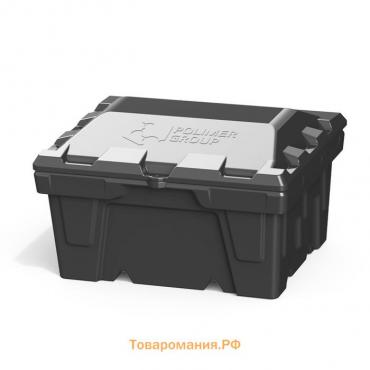 Ящик с крышкой, 250 л, для песка, соли, реагентов, цвет чёрный