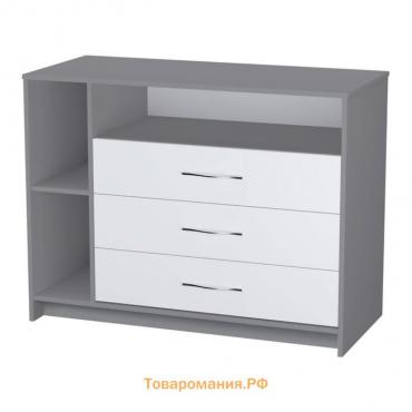 Комод c 4 ящиками Polini kids Simple 2110, 505×1130×865 мм, серо-белый