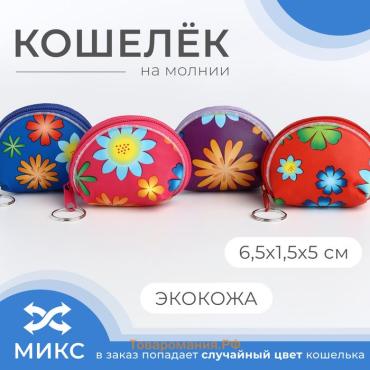 Кошелёк монетница детская на молнии, цвет МИКС