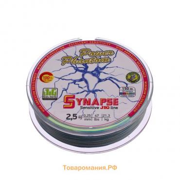 Шнур Power Phantom Synapse X4 PE, мультиколор № 2.5, диаметр 0.25 мм, тест 21.3 кг, 150 м