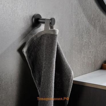 Крючок мебельный ТУНДРА TKO010, однорожковый, 16×50 мм, черный, 10 шт.